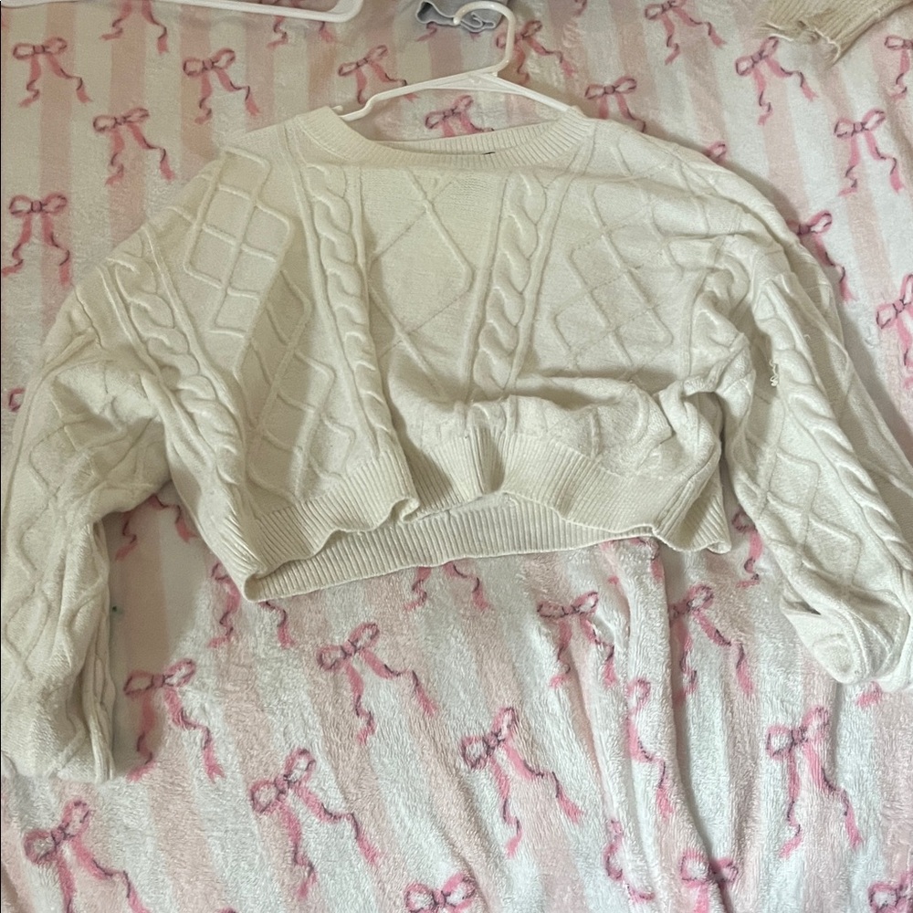 Streetwear Society Cream Cable Knit Sweater
